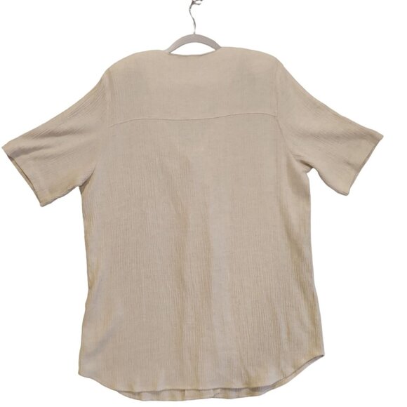 Lee David Blouse Womens 18/20w Ivory Linen Blend Lagan look Beachy vacation - Picture 2 of 14
